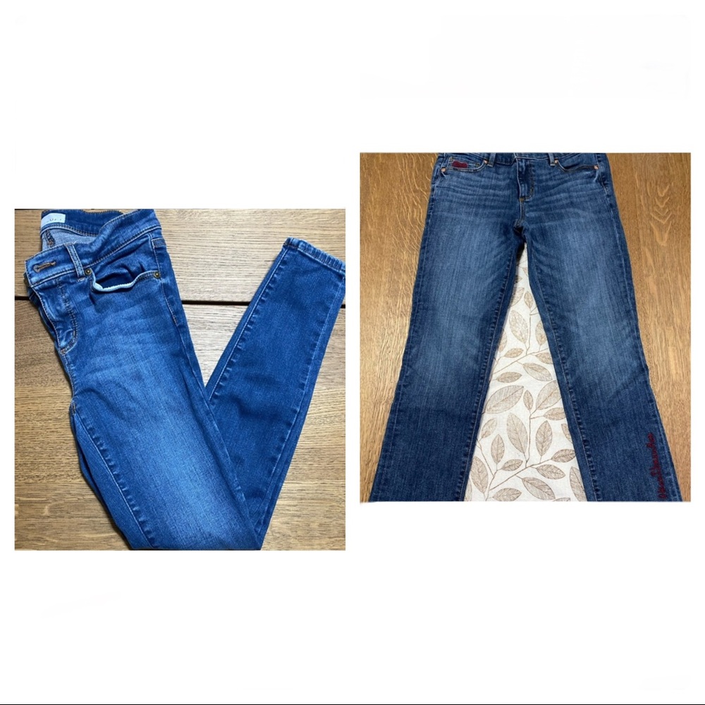 heartbreaker loft cropped jeans+ loft skinny jeans